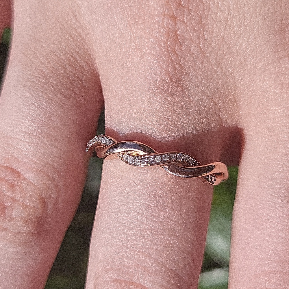 925 Rose Gold Diamond Infinity Ring